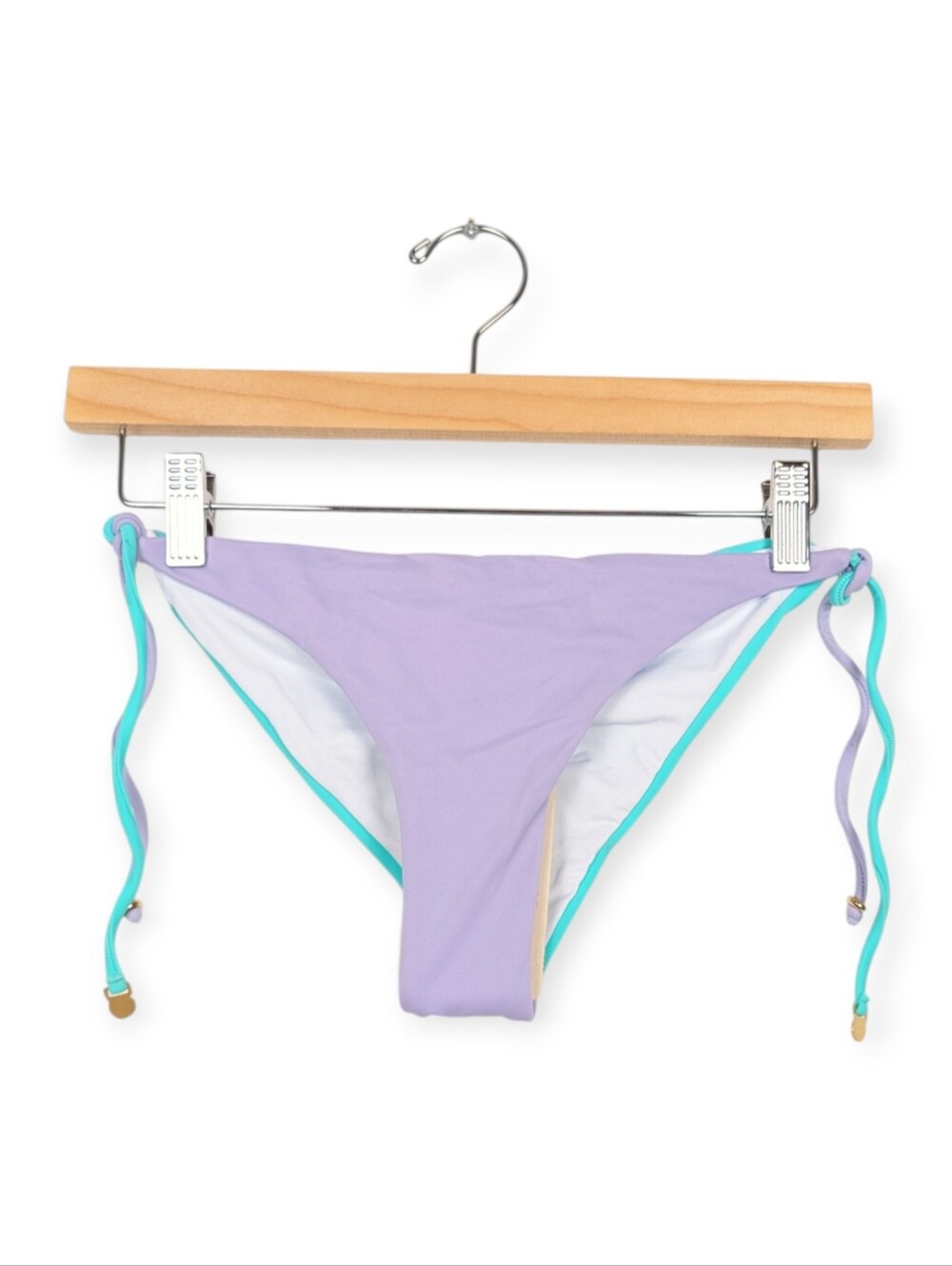 Phax Swimwear Bikini Bottom S Light Purple Turquoise Side Tie Swim Bottom NWT